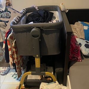 Gray Baby Bassinet with Storage